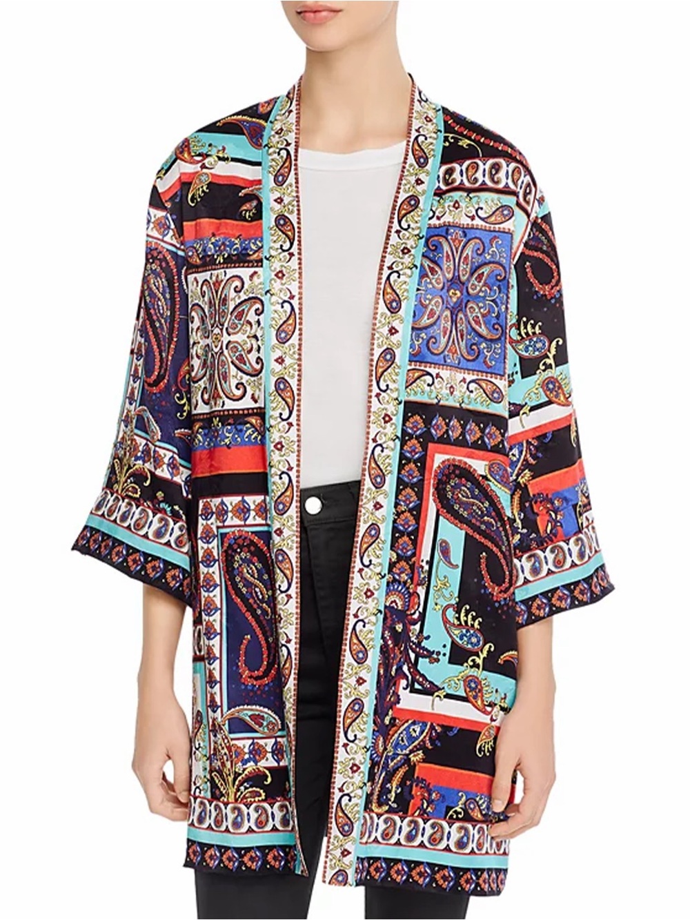 Alice + Olivia Multicolor Paisley Patchwork Kimono